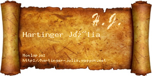 Hartinger Júlia névjegykártya